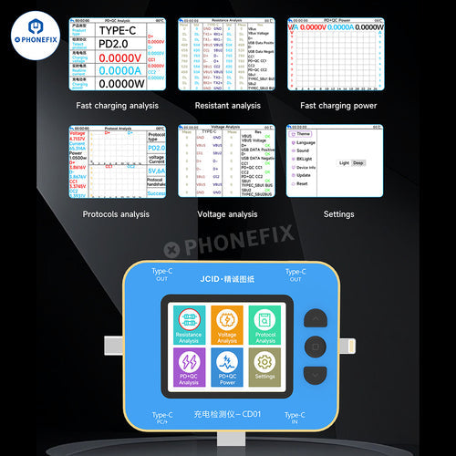 JCID CD01 Charging Tester iPhone Charging Port Fault Diagnosis