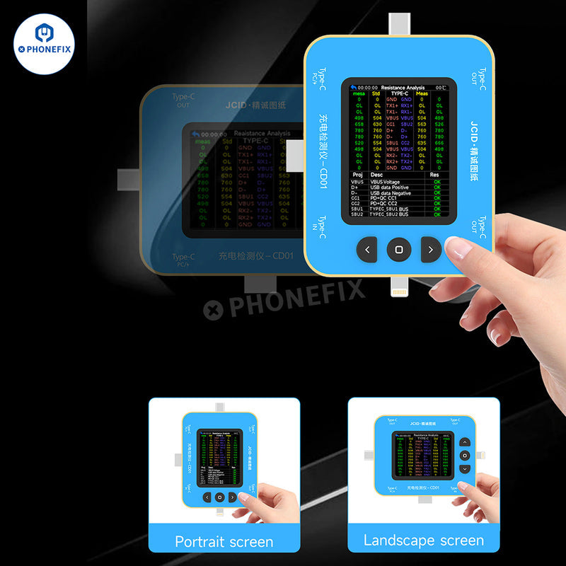 JCID CD01 Charging Tester iPhone Charging Port Fault Diagnosis