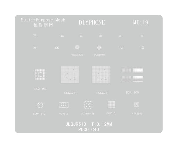 AMAO Xiaomi Mobile phone All Series BGA Reballing Stencil Template