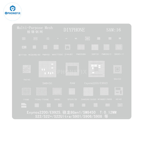 AMAO Samsung S9 S8 S7 S6 All Series BGA Reballing Stencil Template