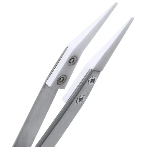 Anti-Static Curved Straight Ceramic Tweezers Heat Resistant Non Conductive