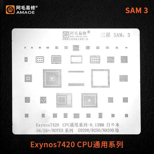 AMAO Samsung S9 S8 S7 S6 All Series BGA Reballing Stencil Template