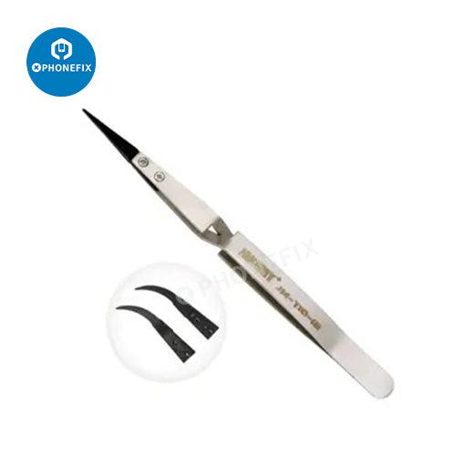 JM-10-12 Double Head Anti-static Tweezers Set Cross Type