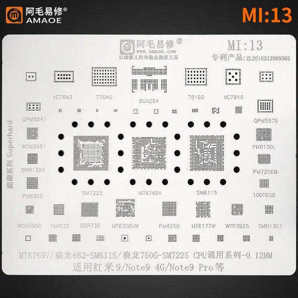 AMAO Xiaomi Mobile phone All Series BGA Reballing Stencil Template