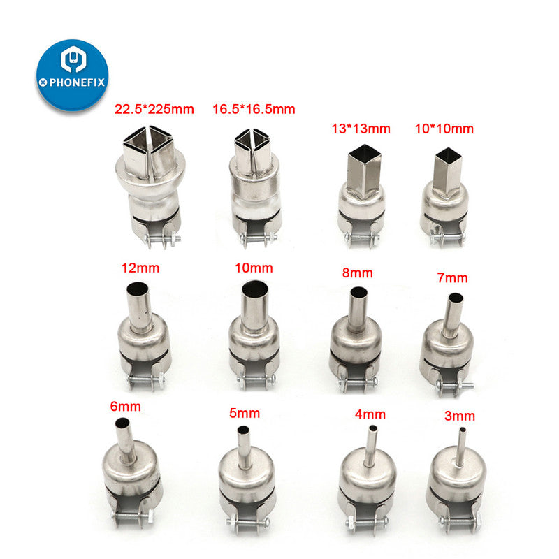 12pcs Hot Air Gun Nozzle Set for 850 Series BGA Rework Station