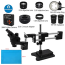 3.5X-90X Black Trinocular Microscope with Double Arm Boom Stand