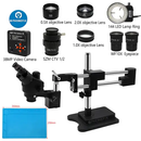 3.5X-90X Black Trinocular Microscope with Double Arm Boom Stand