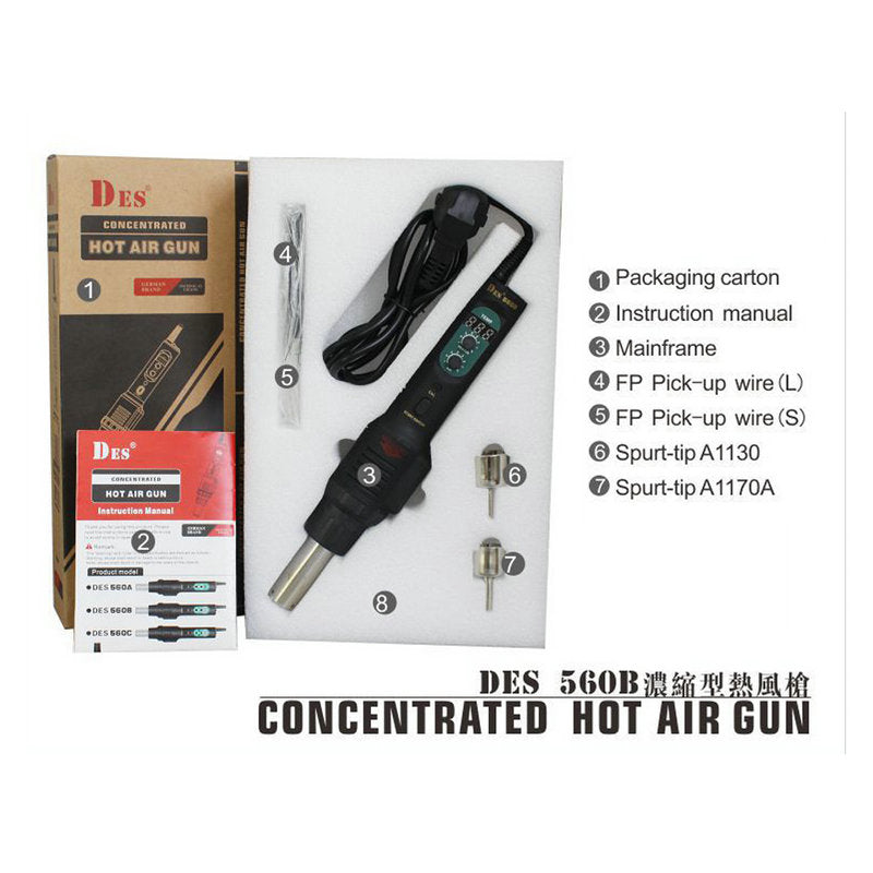 DES 560B handheld Digital Hot Air Gun Precision De-Soldering Station