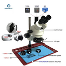 3.5X-90X Trinocular Stereo microscope + aluminum alloy soldering pad