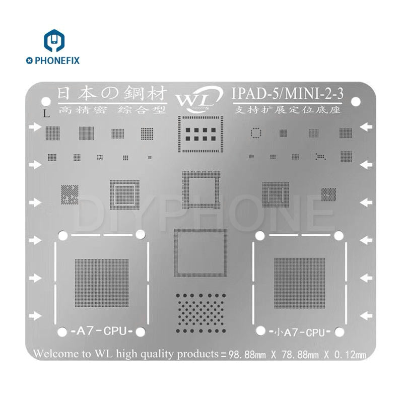 WL Multi-Purpose BGA Stencil Templates For ipad 2345 mini1234 pro